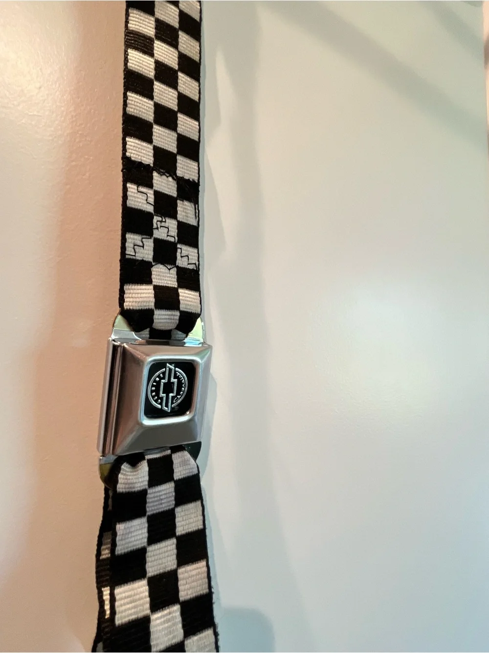 Vintage Unisex Checkerboard Chevy “Seatbelt” Adjustable Belt